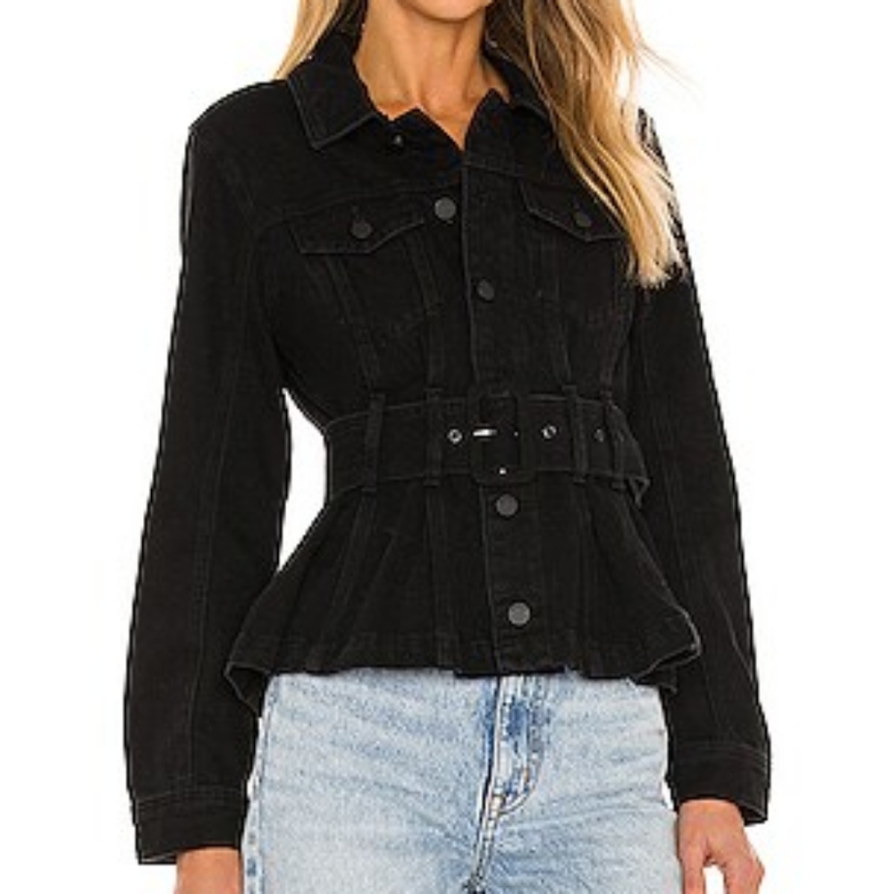 Blank NYC Black Belted Jean Jacket